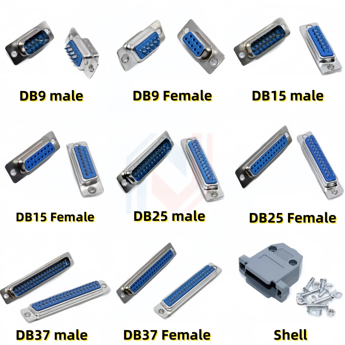 

D-SUB 9 15 25 37 Pin Male Female Solder Type Connector DIP Straight Mount Serial Port Adapter 2 Rows DB9 DB15 DB25 DB37