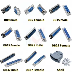 D-SUB 9 15 25 37 Pin Male Female Solder Type Connector DIP Straight Mount Serial Port Adapter 2 Rows DB9 DB15 DB25 DB37
