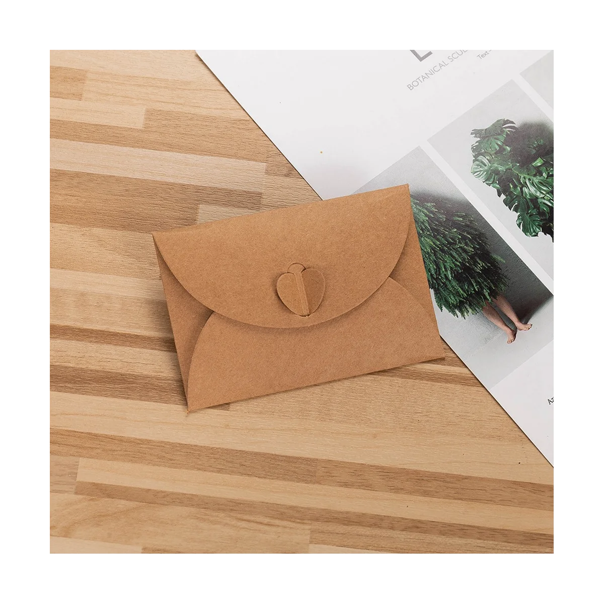 100Pcs Kraft Mini Envelopes Brown Kraft Envelopes for Gift Cards and Business Cards 17.5X11cm