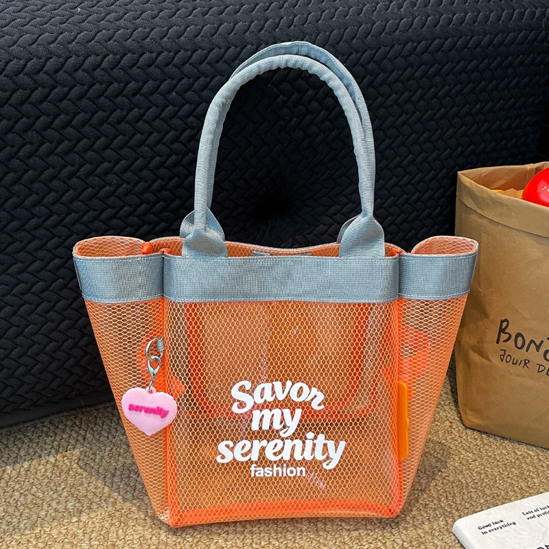 

Модная прозрачная сумка-тоут для женщин, дизайнерская люксовая сумка и клатч, новинка 2026 года, из ПВХ с принтованными буквами, на плечо/подмышку