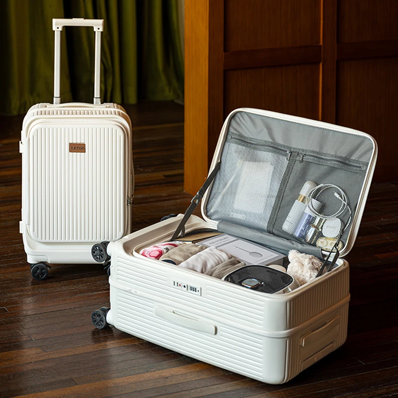 

20/24/26 inch New Front-Opening Side-Access Trolley Suitcase PC Travel Luggage with Shock Absorber Brake Wheel 20-inch Carry-On