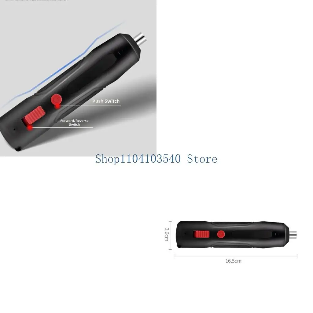 02DC Electric Screwdriver 1300mAh Rechargeable Hand Drill USB Charging, 3.5Nm Light-Duty Torque, LED Light for DIY Home Tasks