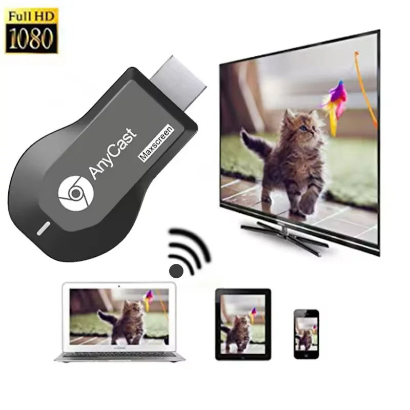 1080P M4 Pro WiFi Display Dongle Wireless Audio Video Transmitter HDMI-compatible TV Stick Miracast Airplay Smart TV Projector S