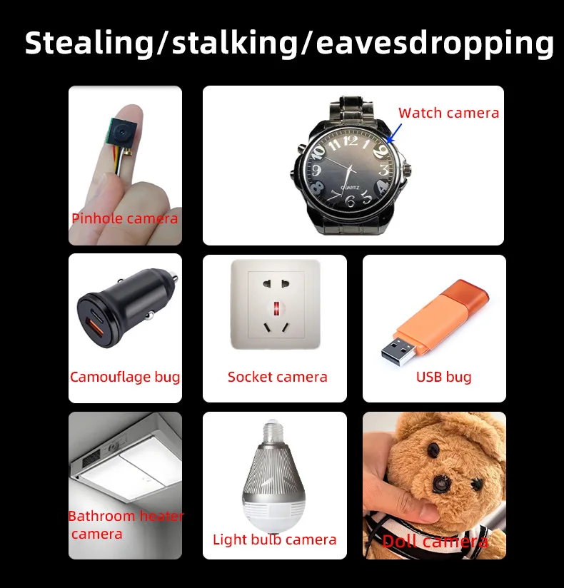 Модернизированный антишпионский детектор S6, 4-в-1, детектор скрытой камеры, беспроводной детектор ошибок, GPS-трекер, сканер для отелей, дома, безопасности