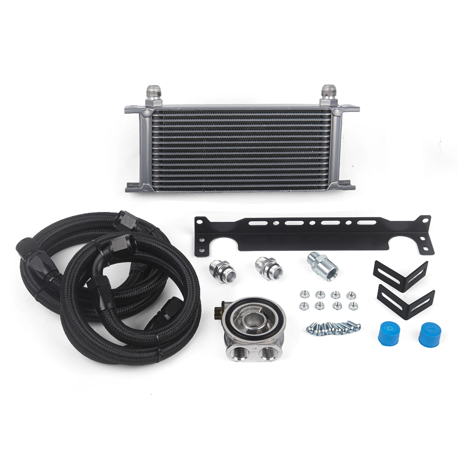 

M-MODEL 16 Rows Oil Cooler Kit AN10 With Bracket With Nylon Stainless Steel Braided Hose