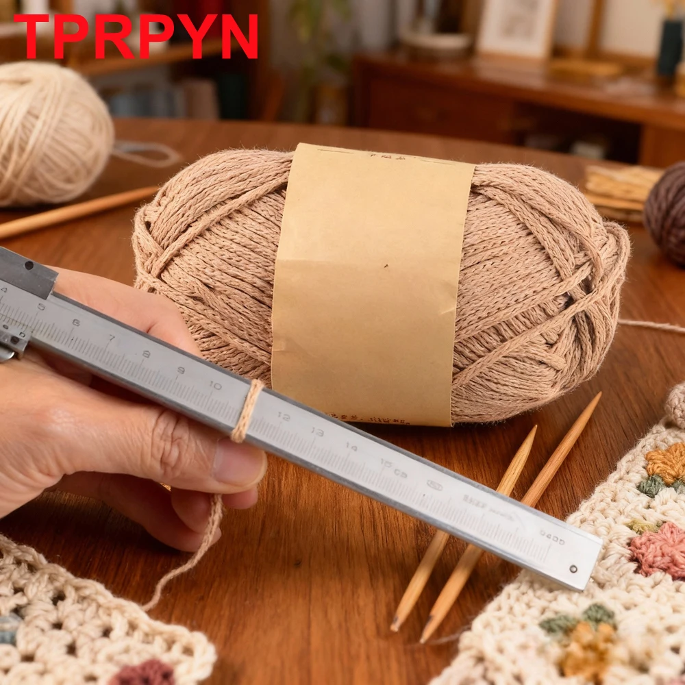 1Pc 100g Cotton Hollow Crochet Yarn 2mm Polyester knitting Thread Round Crocheting line Thick DIY bag mat slipper amigurumi