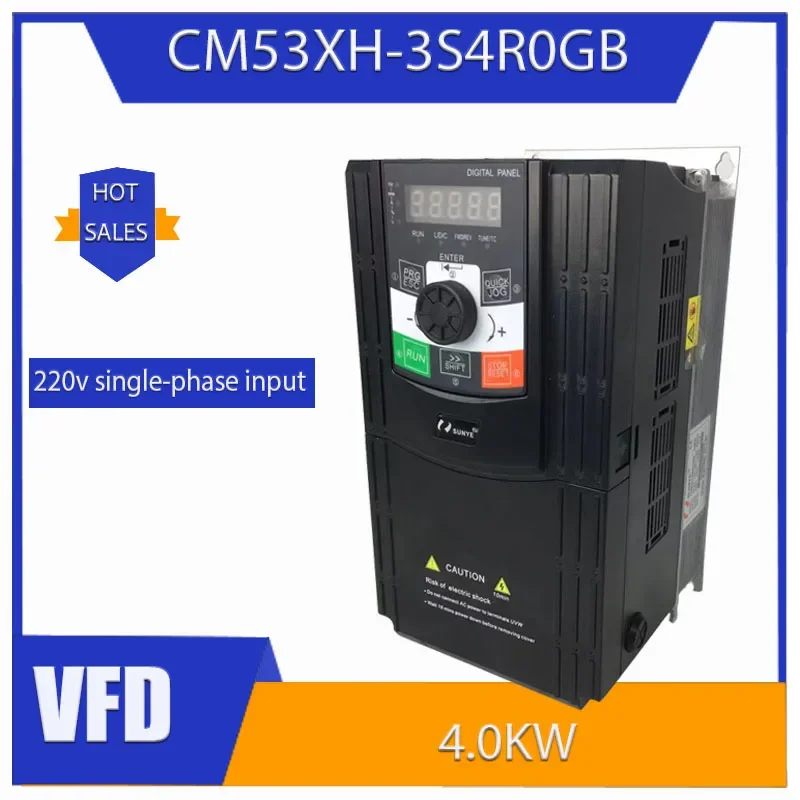 VFD 4.0KW inverter CNC spindle motor speed controller 220V single phase input CM530H-3S 4R 0GB converter 50Hz/60Hz