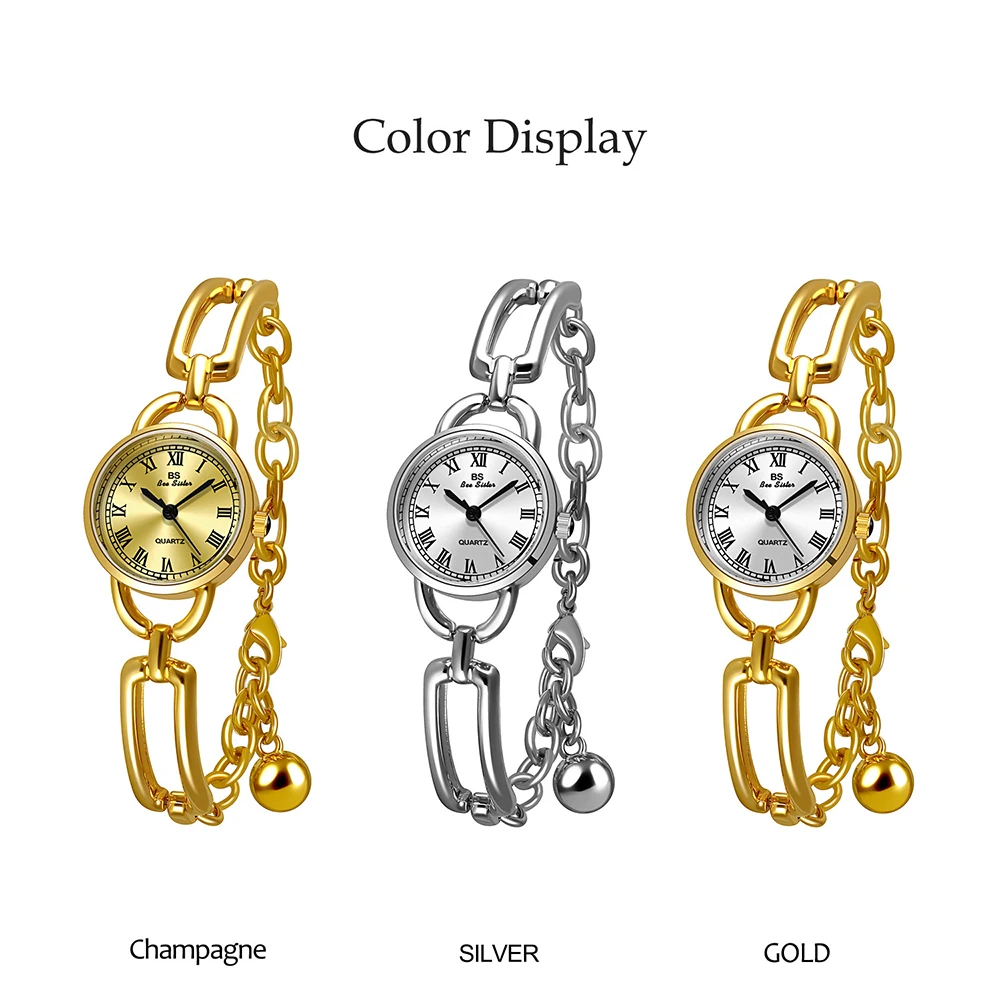 

Женские часы Bee Sister Temperament, выдолбленные ретро часы-браслет, модные золотые, серебряные кварцевые женские наручные часы