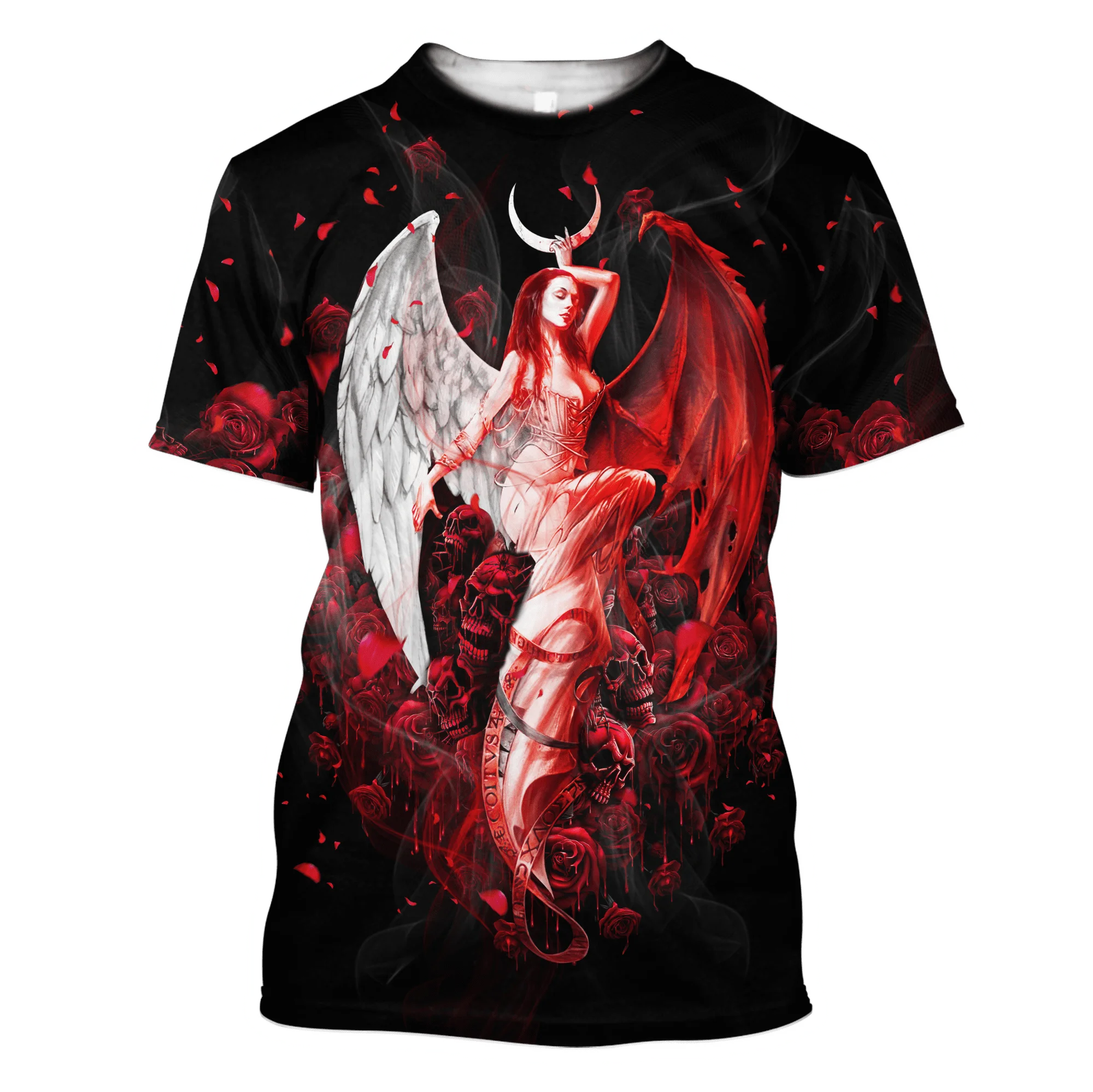 

Skull Girl And Rose 3D All Over Printed Man T Shirt Style Casual Short Sleeve Tee shirts Unisex Streetwear Cool T-shirt Clothing