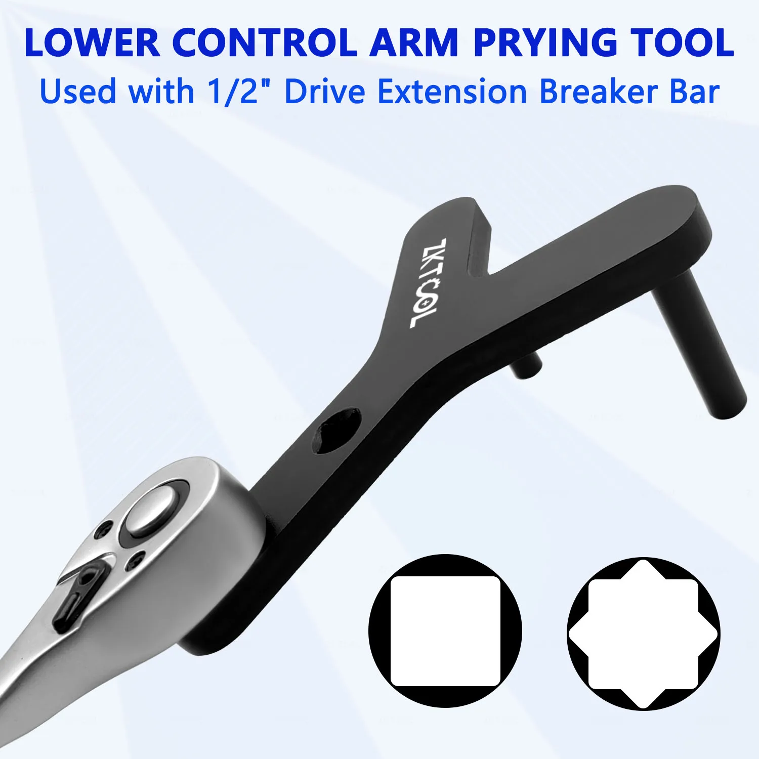 New Lower Control Arm Pry Tool, Control Arm Tool Bushing Removal Tool, Designed for 1/2 Inch Drive Extended Breaker Bar