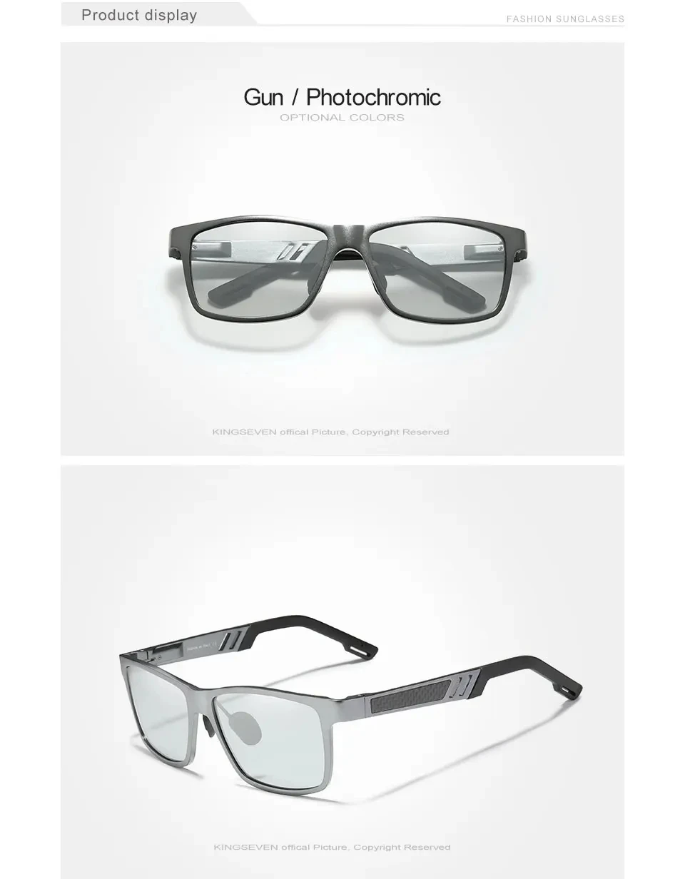 KINGSEVEN Männer Polarisierte Sonnenbrille Aluminium Magnesium Fahren UV400 Gläser Rechteck Shades Augenschutz Luxus Männlichen Brillen – Detail 13