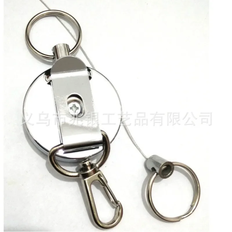 LLavero de Metal con carrete de insignia, accesorios de tarjeta de trabajo, soporte de insignia, fácil de tirar, etiqueta de identificación antipérdida, Clip de permiso de trabajo, 4cm, 1 unidad