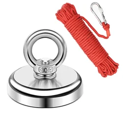 Magnete al neodimio super resistente Ganci magnetici resistenti da pesca con foro svasato Magneti per ricerca di salvataggio con bullone ad occhiello