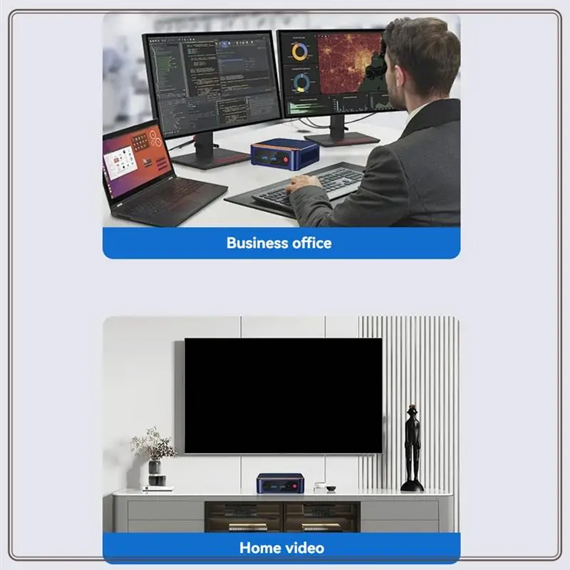 موثوق-كمبيوتر صغير 4K 4096 X 2160 60 هرتز DDR4 8GB RAM 128GB SSD لـ Win11 Pro WIFI6 BT كمبيوتر ألعاب سطح المكتب، كمبيوتر صغير 4K