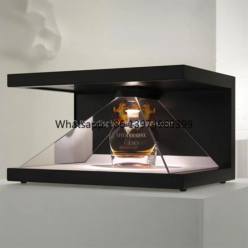 Holo Advertising Display 270 Degree 22 Inch Holographic Pyramid Glass Showcase 3D Hologram Cube