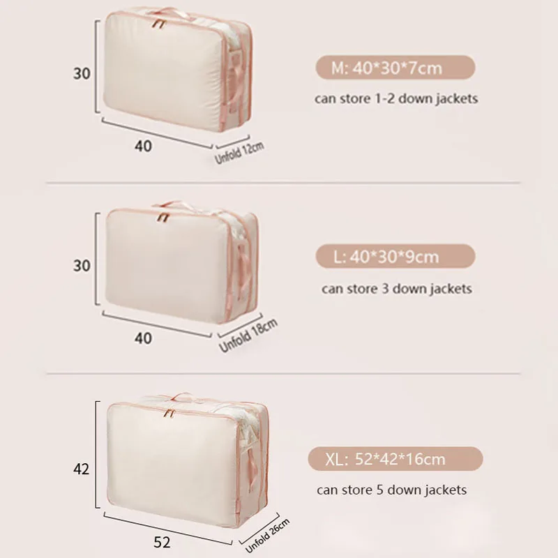 Quilt Clothes Compression Storage Bag Packing Cubes For Travel Room Storage Travel Suitcases Luggage Organizer For Women