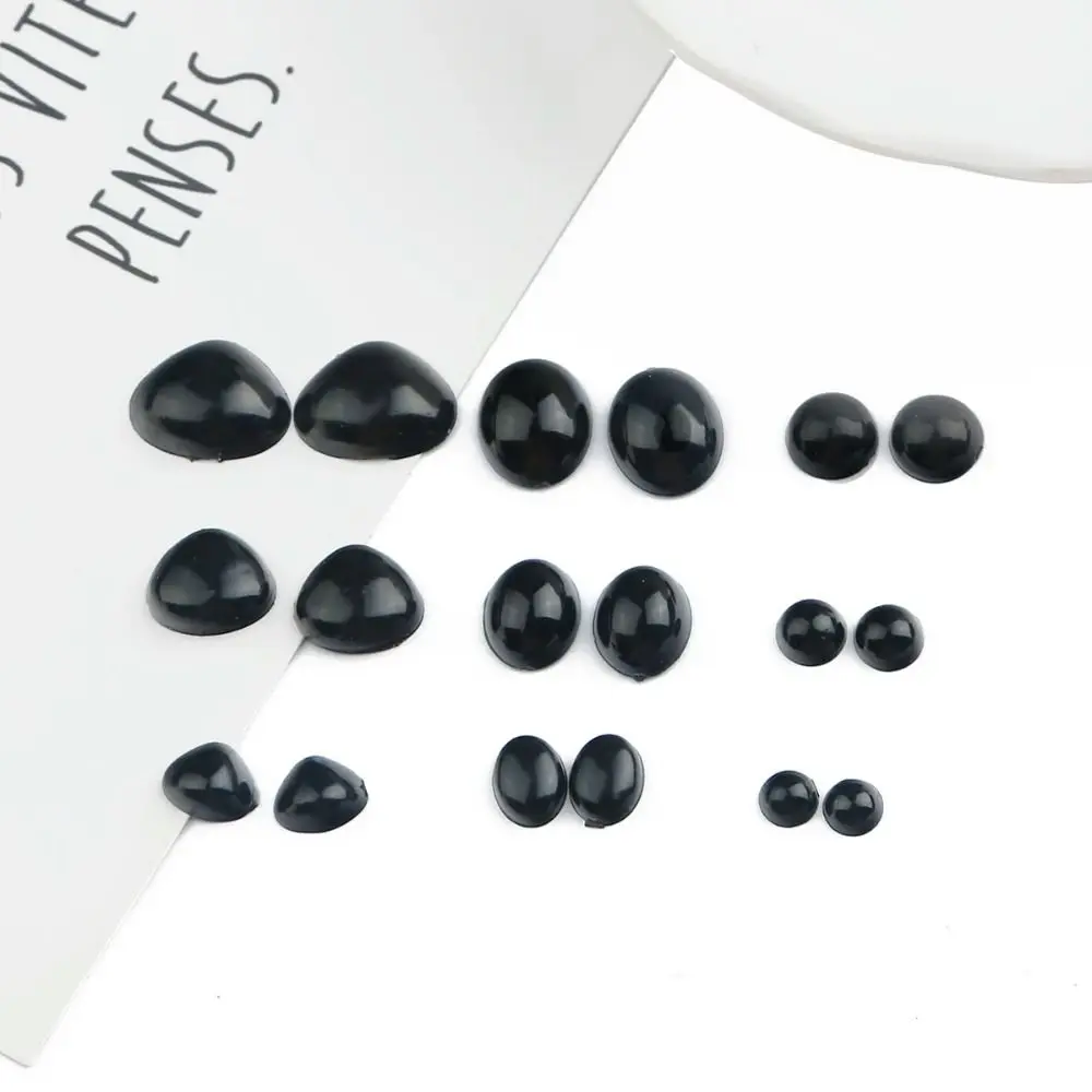 20-500pcs Black DIY Animal Eyeball/Nose Panda Bear Round/Oval Eye/Nose Plastic Safety Handcraft Accessories Animal Eyes