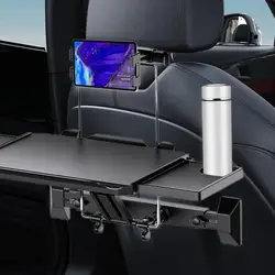 Car Back Seat Table Tray Multifunctional Foldable Adjustable Passenger Backseat Storage Organizer Table Holder For Dining