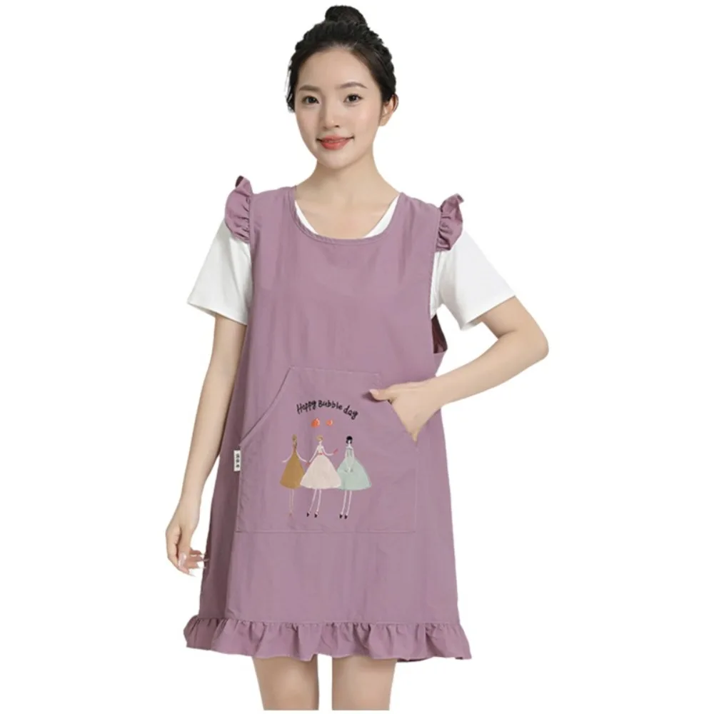 

Stain-Resistant Waterproof Apron Breathable Soft Vest Style Apron Wear-resistant with Pocket Wide-Shoulder Apron Food Service