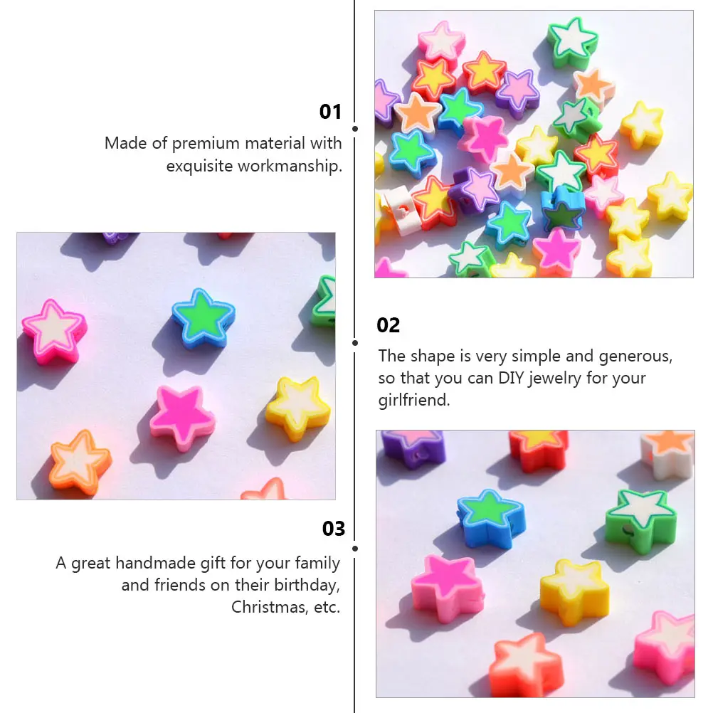 

200Pcs Five Star Spacer Beads DIY Jewelry Making Loose Beads Bracelet Necklace Accessories Bracelet Making Accessories