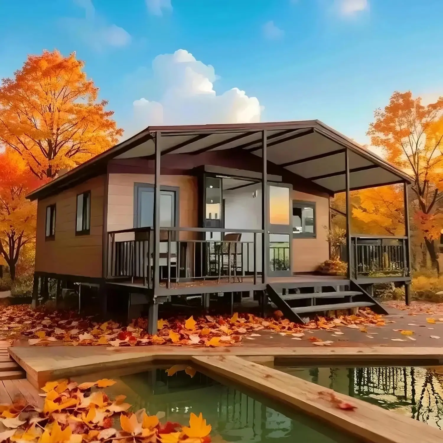 Container House Luxury Foldable Expandable Folding Flat Pack Container House Fast Install 20ft 40ft 2 Bedrooms Container House