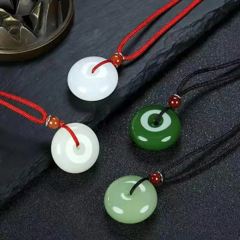 Prawdziwy jadeitowy wisiorek w kształcie pączka, akcesoria, męski amulet, biżuteria z jaspisu, chińskie talizmany w stylu vintage, kamień, naturalne amulety.
