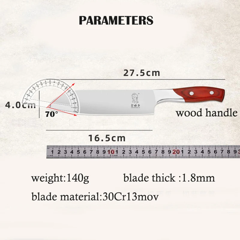 Coltello da cucina in stile tedesco coltello Santoku da 6.5 pollici coltello per frutta e verdura coltello in acciaio inossidabile 30 cr13mov