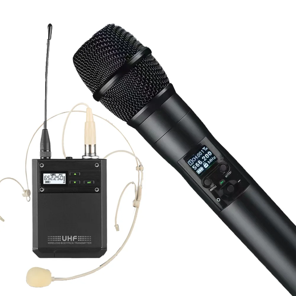 ShennDare HT5120 Беспроводной микрофон True Diversity Двухканальный ручной микрофон Сверхбольшое расстояние приема Аудиосистема для выступлений на сцене