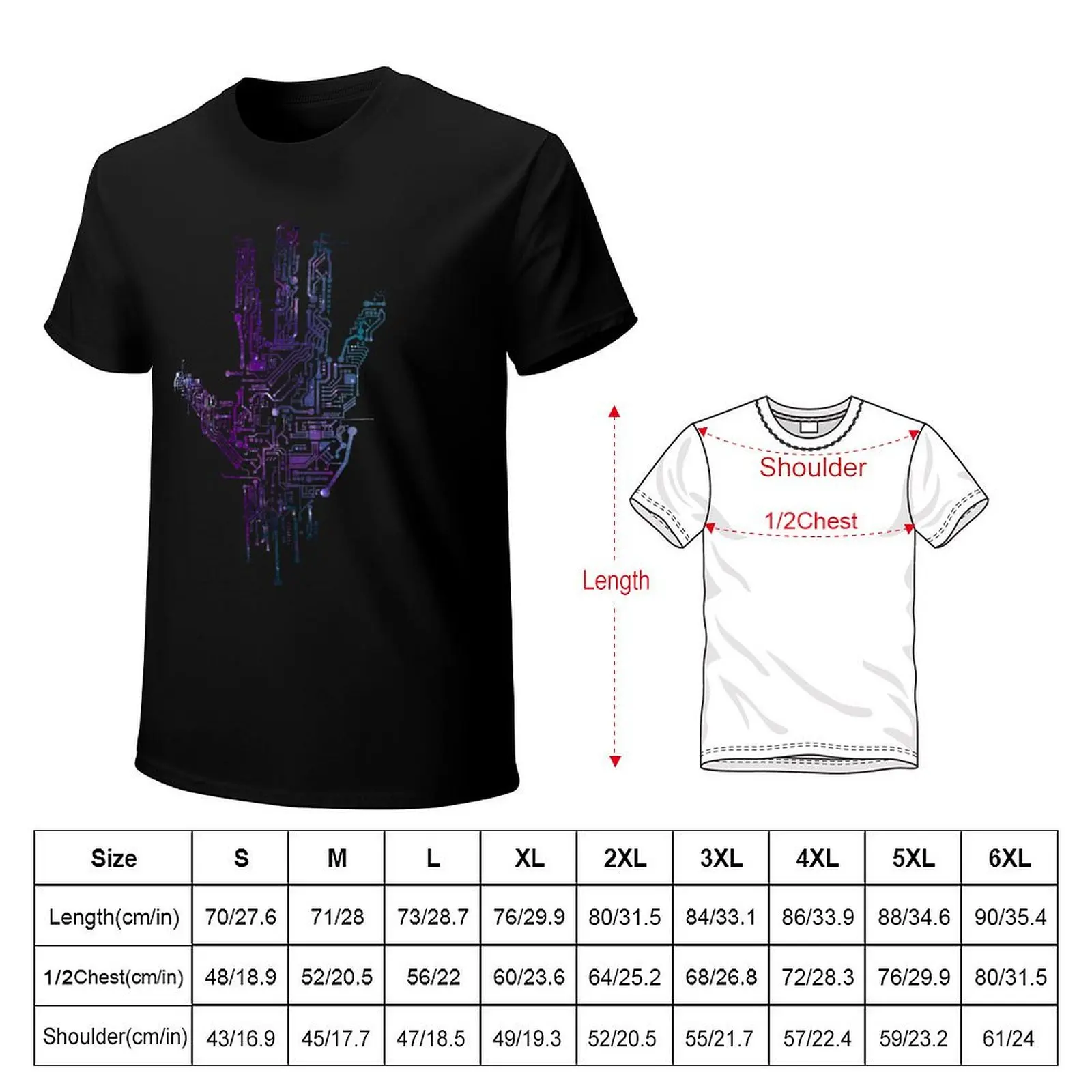 Circuit Board Hacker Hand T-Shirt summer top anime tshirt vintage anime shirt t shirts for men pack