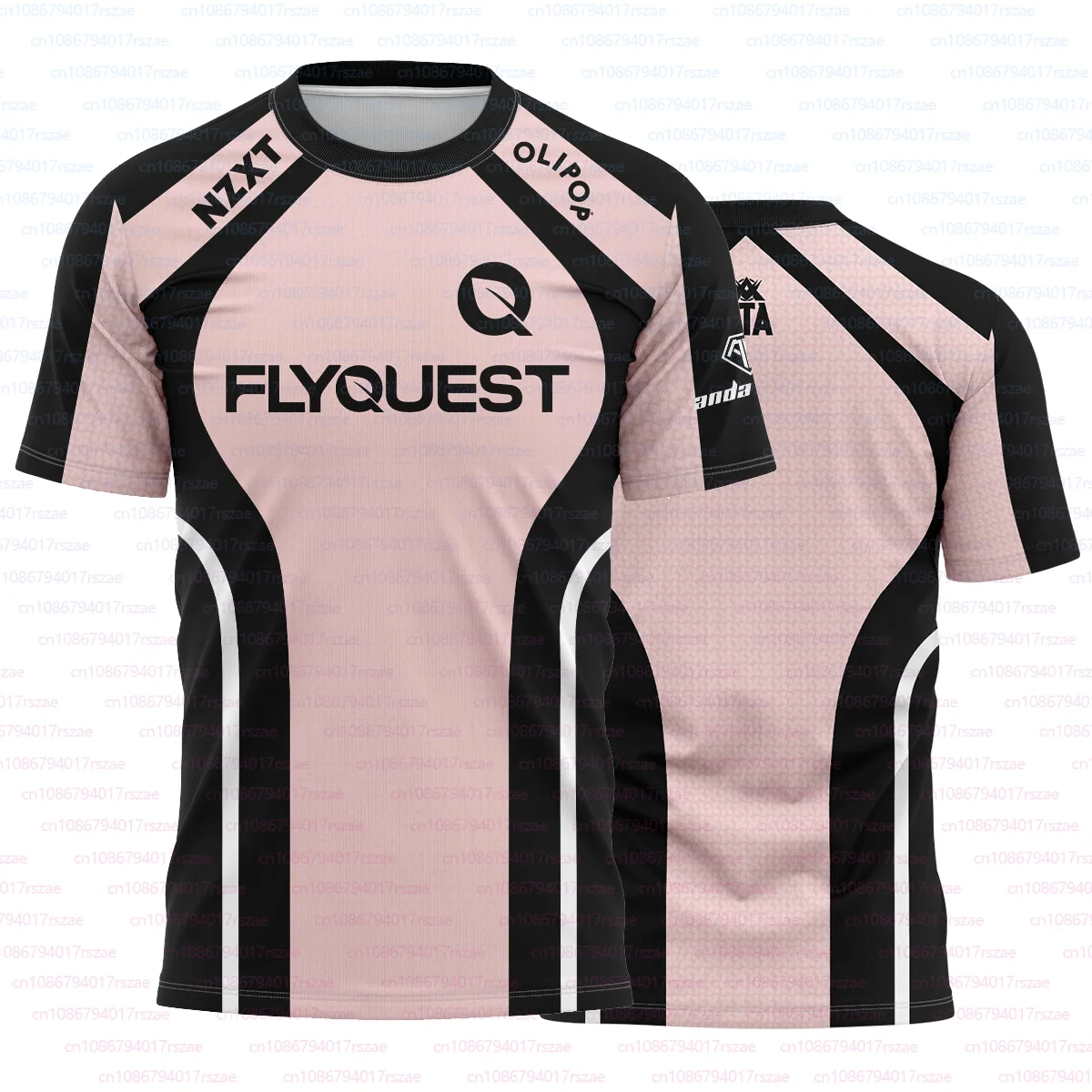 2025 Esports Club FlyQuest أخضر/وردي جيرسي LOL أمريكا الشمالية فريق موحد يطير التدريب موحدة للجنسين تي شيرت رياضي غير رسمي