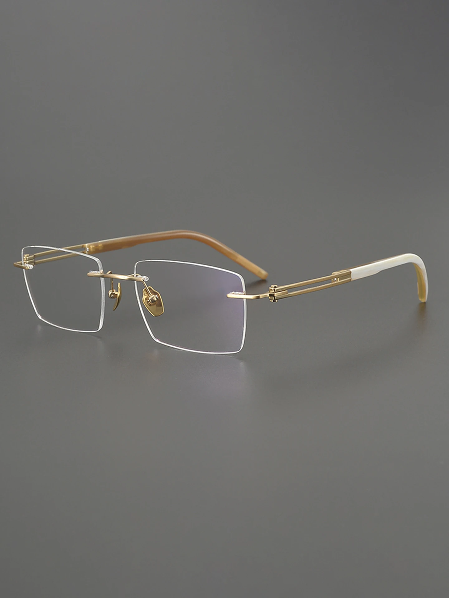 

New Square Frameless Glasses for Men Myopia Custom Reading Eyeglasses Titanium Frame Women Optical Prescription Business Eyewear