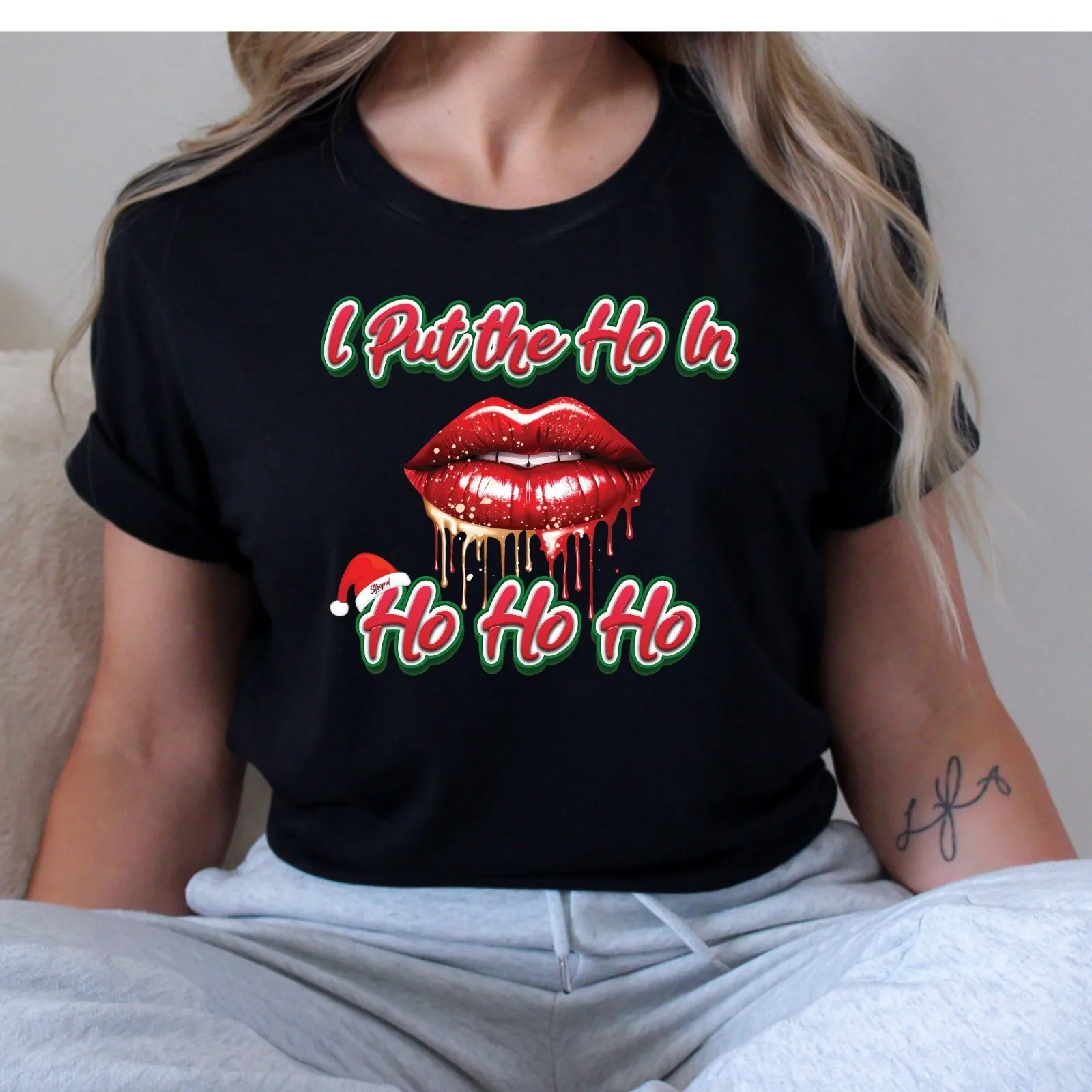 I Put the Ho in Christmas Adult Humor Funny T Shirt