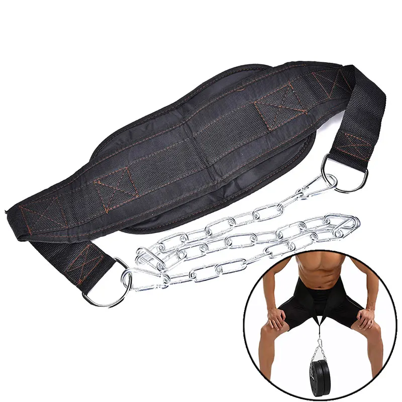 Weight Lifting Belt With Metal Chain Waist Strength Training Pull-up Gym Equipment Bodybuilding Musculation Exercise Fitness