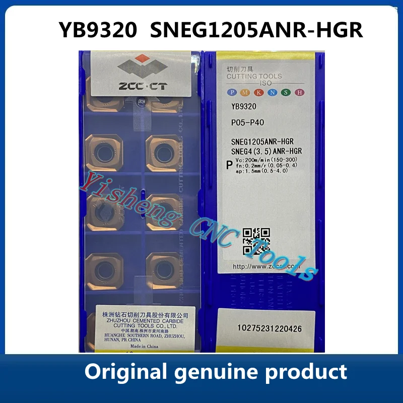 

Original genuine product ZCC CT SNEG YB9320 SNEG1205ANR-HGR YBG205H Milling Cutter Inserts CNC cutting tools