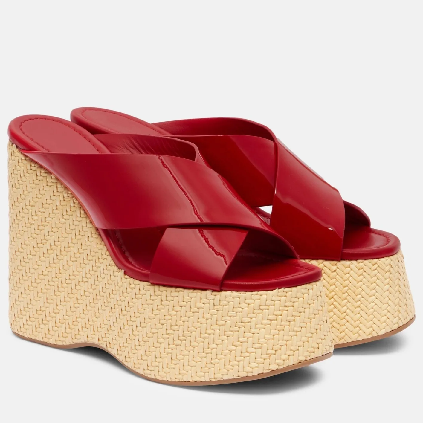 

Новые летние босоножки на танкетке 2025, с открытым носком, толстая подошва из травяной ткани, высокие каблуки, женские тапочки для водного стола