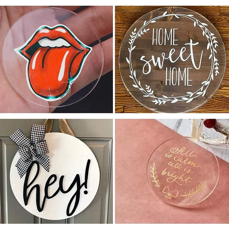 10 Pcs Clear Circle Acrylic Sheet, 1/8Inch Thickness, Acrylic Disc Sign For Name Cards,Painting And DIY Projects