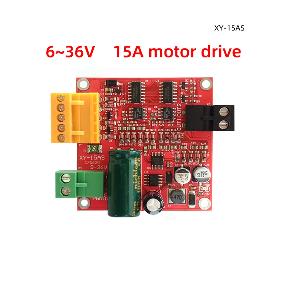 

XY-15AS 15A High Power PWM DC Motor Drive Board Module Industry Speed Regulation Forward& Reverse Regulator Module 12V 24V 36V