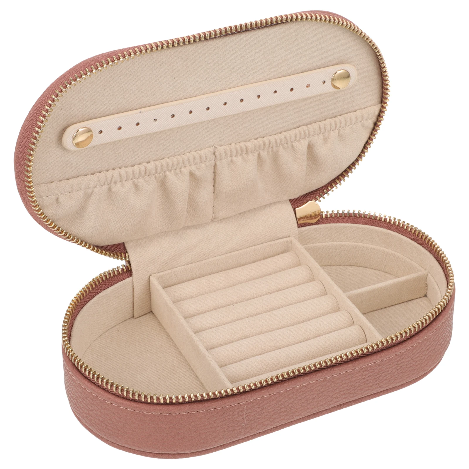 

Portable Organizer Women Storage Case With Cloth Design Anti-Scratch Earring Ring Holder Small Compact Jewelry Box