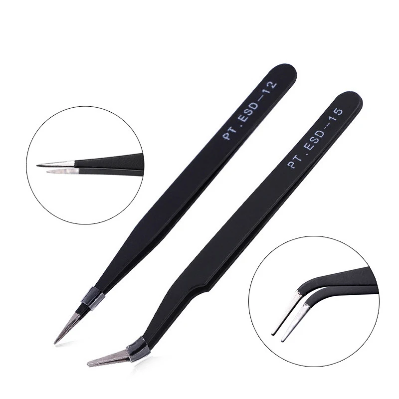 Stainless Steel Straight/Curved Eyelashes Tweezers Eyelash Extension Tweezers Makeup Tools for False Eyelashes Nail Art Decor