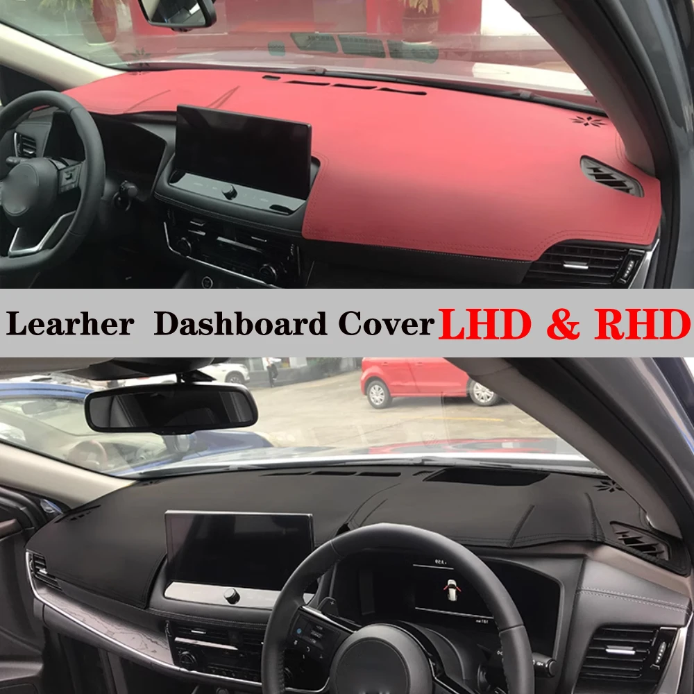 Dashboard Dash Mat Cover PU Leather Pad Sunshade Anti-UV Carpet Car Accessories For Nissan X-trail Rogue 2021 2022 2023 Xtrail