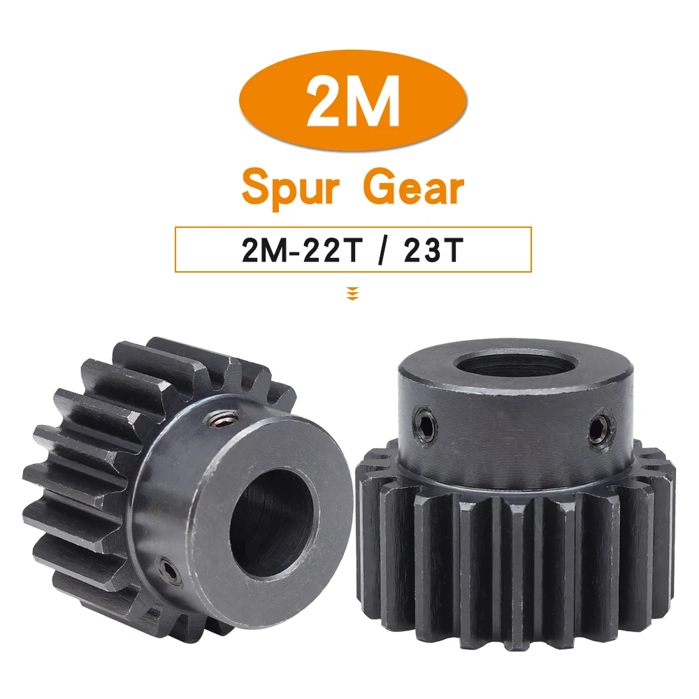 

Worm Gear 2M-22T/23T Bore Size 8/10/12/14 mm Gear Wheel Blackening SC45#Carbon Steel Material Teeth Height 20mm Gear height 35mm