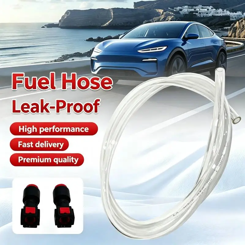 Automotive Fuel Injection Fuel Line 8mm Large Bore Pressure Resistant Hose Quick Release Straight Bent Ends Fuel Transfer Pipe
