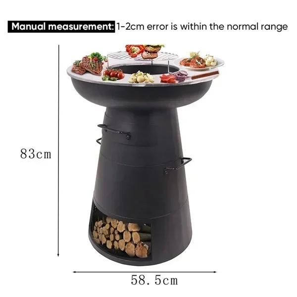 Outdoor Firepit Bbq Corten 2 In 1 Charcoal Burner Fire Pit Bbq Grill With Plate