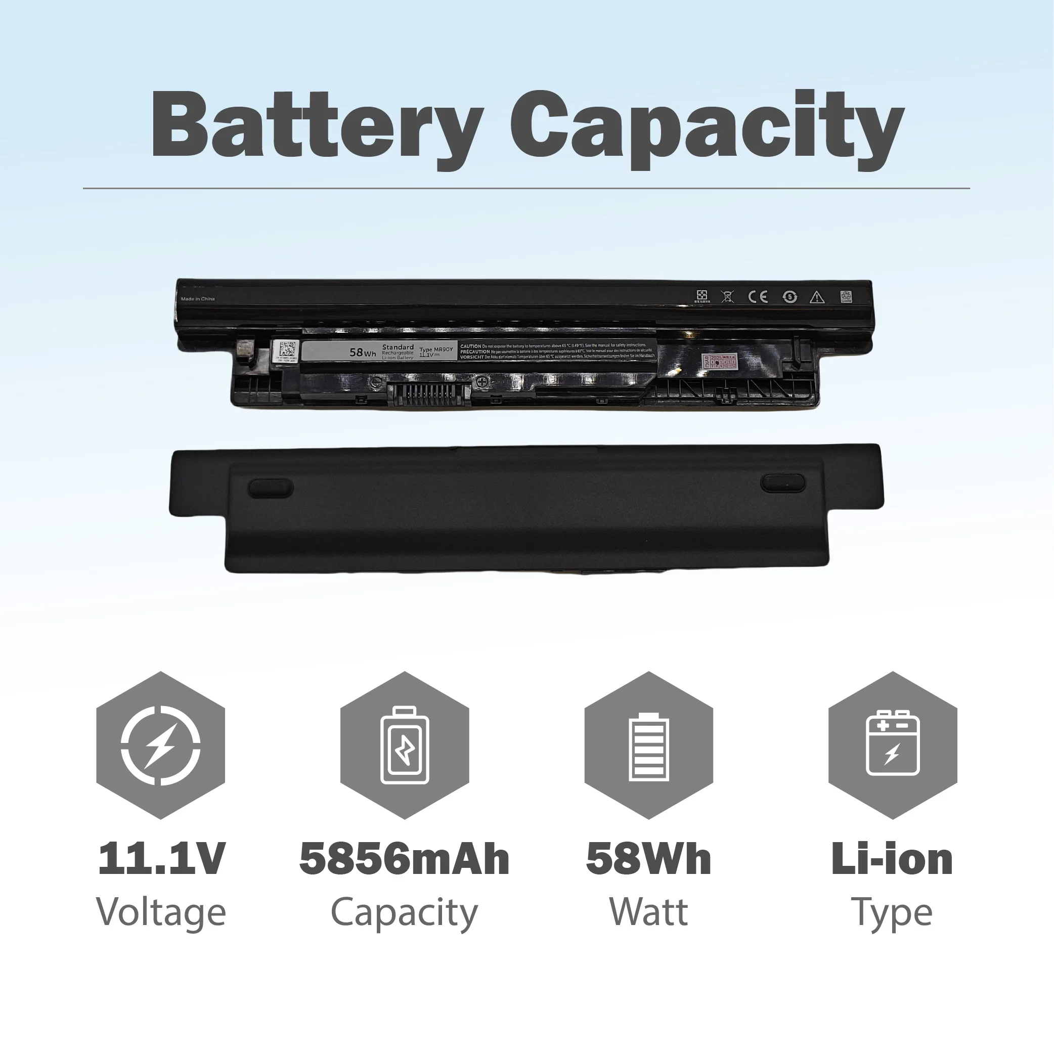Baterai MR90Y XCMRD untuk Dell Inspiron 15 3521 3537 Latitude 3440 3540 3570 3421 5437 3521 3542 5537 7447