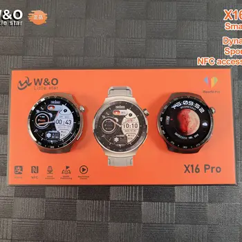 W & O X16 프로 스마트 워치 남성용, 1.53 인치 HD 스크린, Wearfit Pro 앱, NFC 틱톡 리모컨 블루투스 통화, NFC, 안드로이드 IOS 