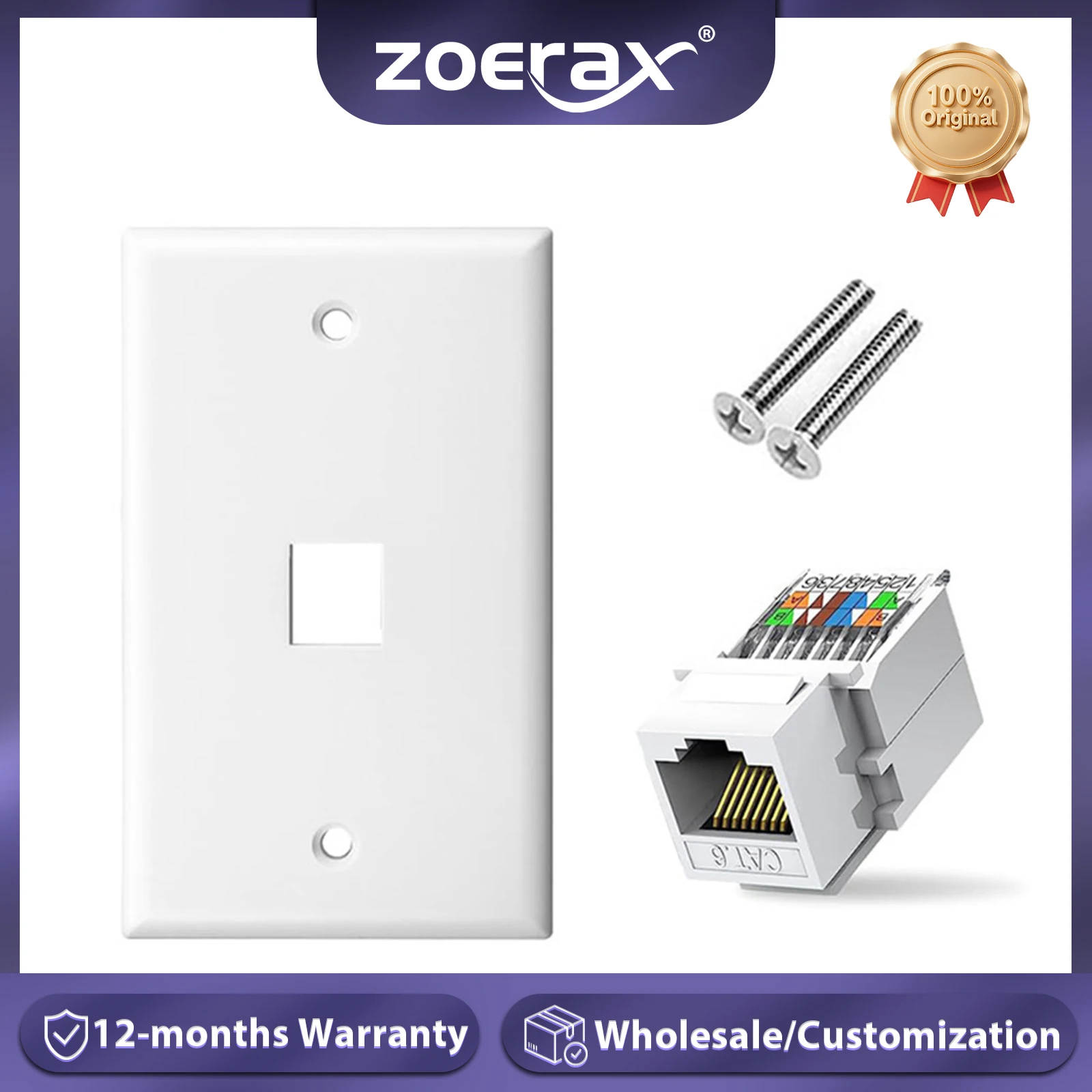 Настенная панель Ethernet ZoeRax Tooless Cat6, настенная панель RJ45, крышка разъема Keystone Jack RJ45 для кабеля CAT6/5E