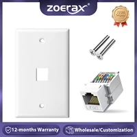 Placa de pared Ethernet ZoeRax Tooless Cat6, placa de pared RJ45, placa de cubierta de conector Keystone Jack RJ45 para Cable CAT6/5E