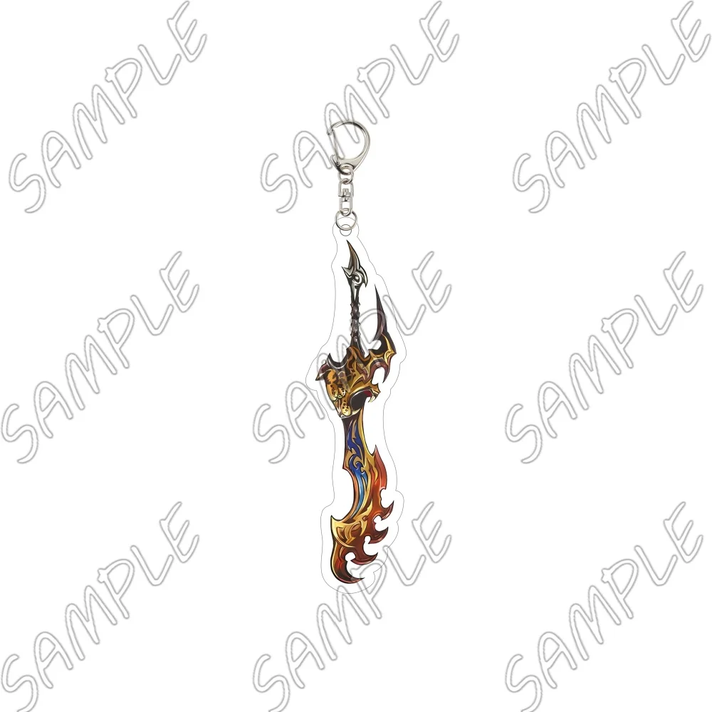 Game Final Fantasy 14 Acrylic Keychain 10CM Cool Greatsword Dark Knight Themed Keychain Backpack Pendant Fan Merchandise