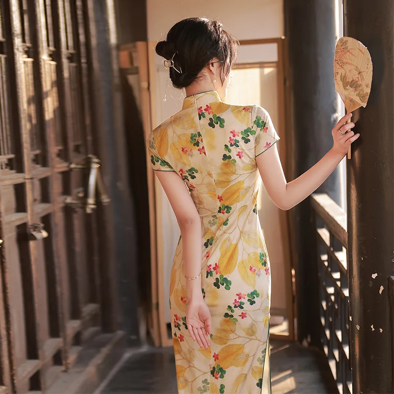 2024 Summer Cheongsam Outdoor Dress Elegant Chinese Classic Women's Qipao Cool and Refreshing Clothes For Hot Summer