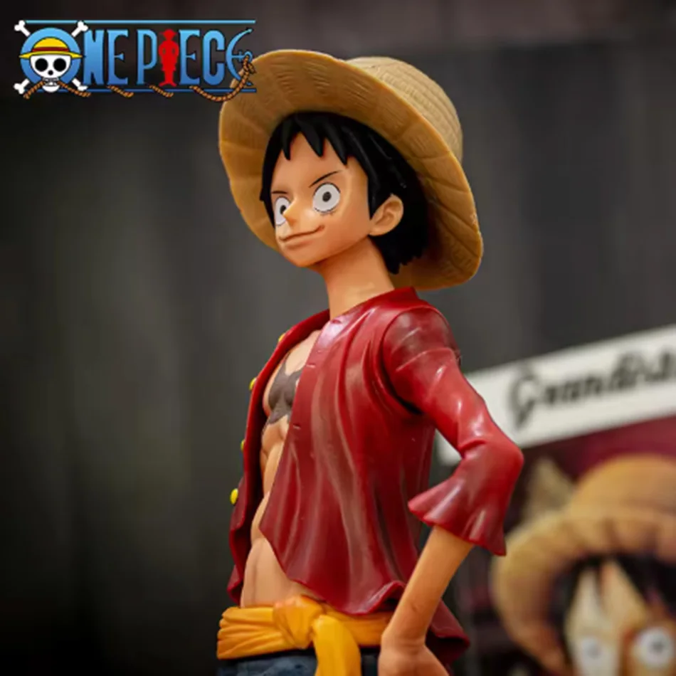 26cm One Piece Anime Figure Confident Smiley Luffy Changing Action Figurine Doll PVC Model Toys Collection for Kid Fans Gifts
